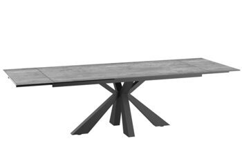 Extendable designer dining table "Ottawa" ceramic, Silver - 190-270 x 100 cm