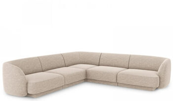 Large design corner sofa "Miley" - chenille beige