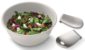 Saladier Uno avec couverts à salade en acier inoxydable