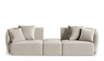2 seater design sofa Chiara without backrest velvet