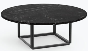 Designer marble coffee table "Florence" Black Marquina / Black - Ø 90 cm