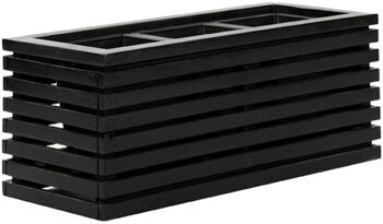 Nachhaltiger In-/Outdoor Blumentopf „Marrone Orizzontale Box“ 100 x 44 cm, Schwarz