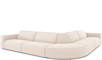 Large Rounded 5 Seater Outdoor Sofa "Maui" / Light Beige