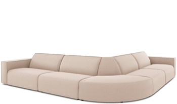 Large rounded 5 seater outdoor sofa "Maui" / Beige