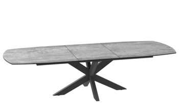 Extendable designer dining table "Phoenix" ceramic, Silver - 200-260 x 100 cm