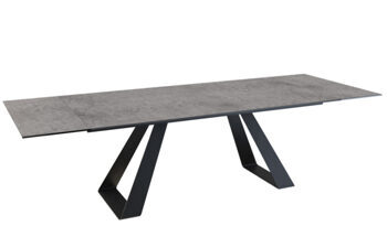Extendable designer dining table "Ascension" ceramic, Silver - 190-270 x 100 cm