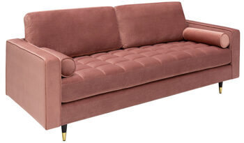 3 seater design velvet sofa "Cozy Velvet" 225 x 95 cm - Old Pink