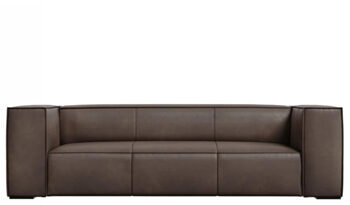 3 seater leather sofa "Agawa" - olive brown