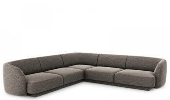 Large design corner sofa "Miley" - chenille gray