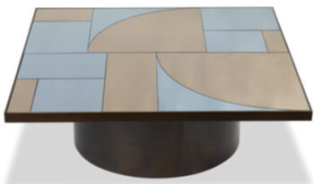 Design coffee table "Cubist" 110 x 110 cm
