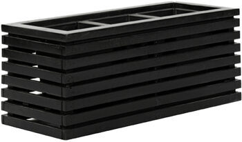Sustainable indoor/outdoor flower pot "Marrone Orizzontale Box" 72 x 30 cm, black