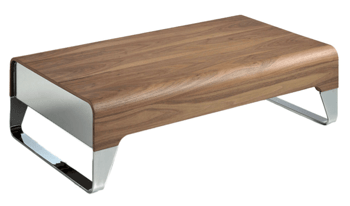 Table basse design "Fibre" 120 x 70 cm - Noyer
