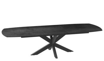 Extendable designer dining table "Phoenix" ceramic, titanium black - 200-260 x 100 cm