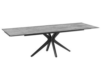 Extendable designer dining table "INFLUENCE" ceramic, Silver - 190-270 x 100 cm