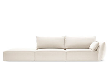 4 seater design sofa "Vanda" with ottoman left - velvet cover