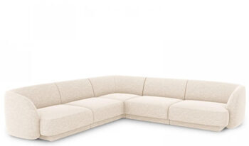 Large Design Corner Sofa "Miley" - Chenille Light Beige