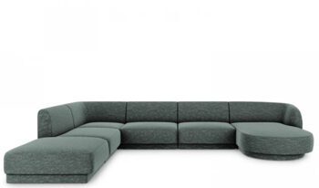 Large Design Panorama U Sofa "Miley" - Chenille Green