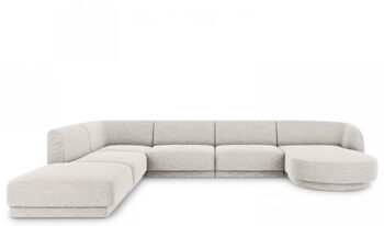 Grosses Design Panorama U-Sofa „Miley“ - Chenille Hellgrau