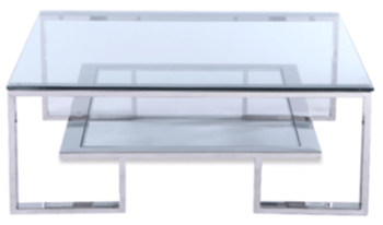 Table basse design Mayfair 110 x 110 cm - Acier inoxydable