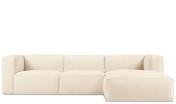 5-seater design corner sofa "Muse" with corner piece right, corduroy cover
