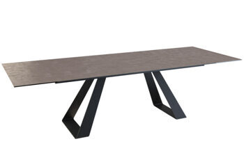 Extendable designer dining table "Ascension" ceramic, cement gray - 190-270 x 100 cm