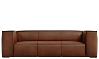 3 seater leather sofa "Agawa" - Brown