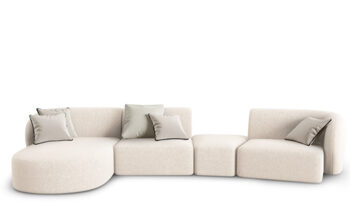 5 seater design sofa "Chiara" Chenille without backrest - Left