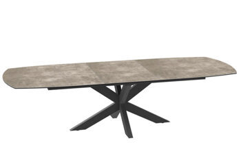 Extendable designer dining table "Phoenix" ceramic, cement gray - 200-260 x 100 cm