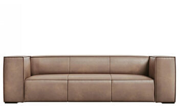 3 seater leather sofa "Agawa" - Dark Beige