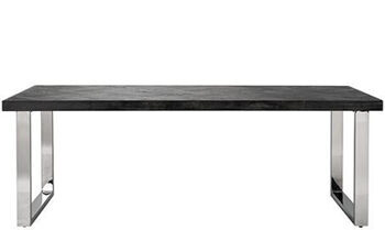 Massivholz Esstisch Blackbone Silver 220 x 100 cm