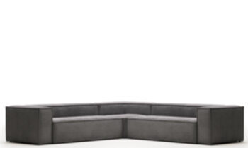 XL Corner sofa "Klocks" with corduroy cover 320 x 320 cm - gray