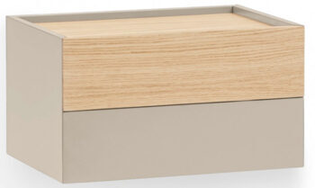 Design bedside cabinet "OTTO", wall-mounted, sand/oak
