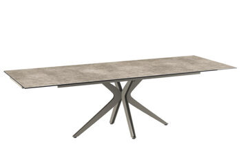 Extendable designer dining table "INFLUENCE" ceramic, cement gray - 190-270 x 100 cm
