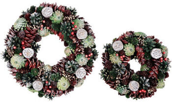 Set of 2 Christmas wreath "Silvretta" Ø