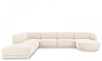 Large Design Panorama U Sofa "Miley" - Chenille Light Beige