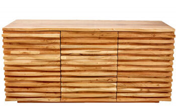 Hochwertiges Sideboard „Relief“ aus Massivholz, Akazie Natur - 160 x 75 cm