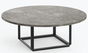 Designer Marble Coffee Table "Florence" Gris du Marais Marble / Black - Ø 90 cm