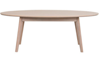Oval coffee table "Yumi" bleached oak 130 x 65 cm