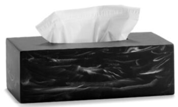 Cosmetic tissue box "Nero" with marble look 24 x 13 cm