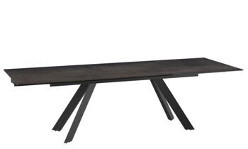 Extendable designer dining table "Ontario" ceramic, dark rust look - 190-270 x 100 cm