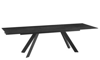 Extendable designer dining table "Ontario" ceramic, titanium - 190-270 x 100 cm