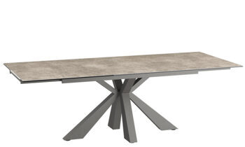 Extendable designer dining table "Ottawa" ceramic, cement gray - 150-230 x 100 cm