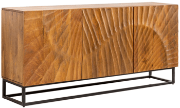 Solid wood sideboard "Scorpion" Black/Natural - 140 x 75 cm
