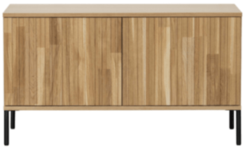 Solid sustainable lowboard "New Lewison" 100 x 56 cm, 2 doors - natural oak