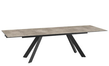 Extendable designer dining table "Ontario" ceramic, cement gray - 190-270 x 100 cm