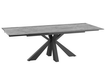 Extendable designer dining table "Ottawa" ceramic, Silver - 150-230 x 100 cm