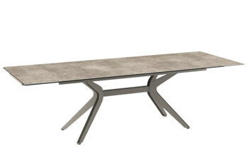 Extendable designer dining table "Impulsion" ceramic, cement gray - 190-270 x 100 cm