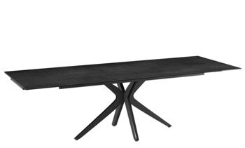 Extendable designer dining table "INFLUENCE" ceramic, titanium - 190-270 x 100 cm