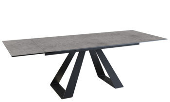 Extendable designer dining table "Ascension" ceramic, Silver - 150-230 x 100 cm