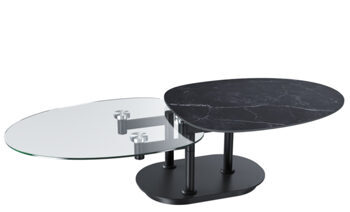 Extendable flexible design ceramic coffee table "Oletta" - marble Marquina